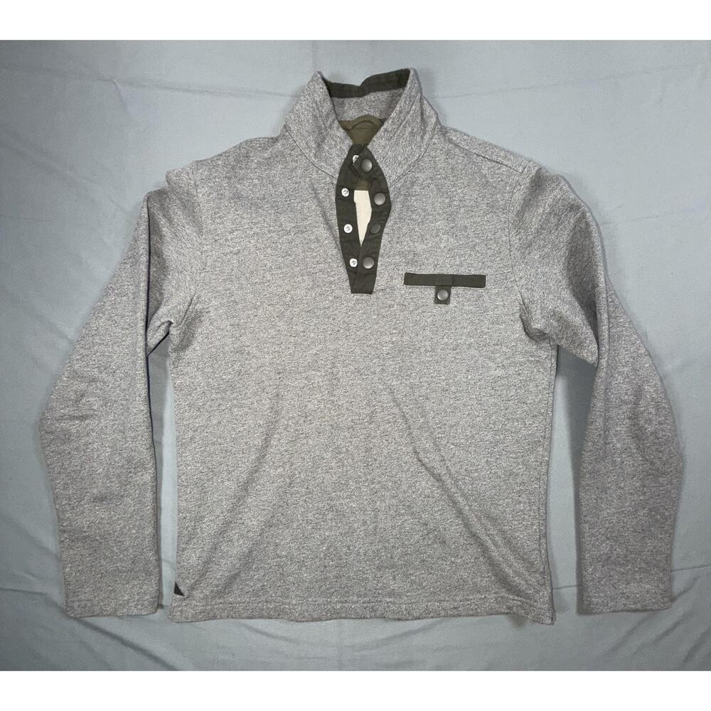 UNTUCKit Sweater Mens Small Gray Parkson Mock Neck Henley Snap Pullover Knit